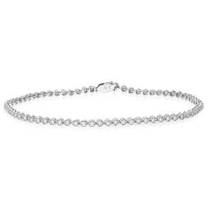 1 cttw Lab Grown Diamond Tennis Bracelet Prong set 14K White Gold
