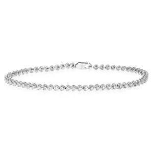 1 cttw Lab Grown Trillion Diamond Tennis Bracelets 14K White Gold
