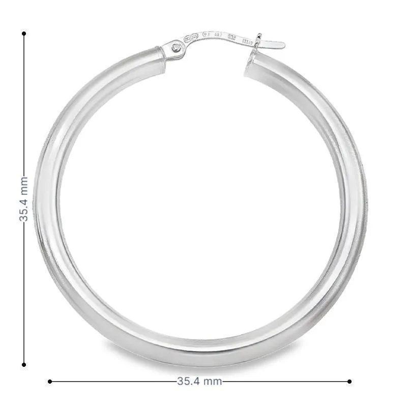 10K, 14K Yellow Gold High Polish 3mm Tube Classic Hoop Earrings