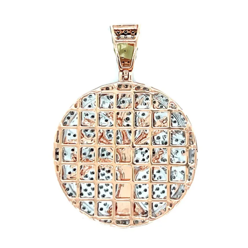 10k White Rose Gold Tree of Life Charm Pendant w/ Real Natural .94ct of Diamonds - PD1830