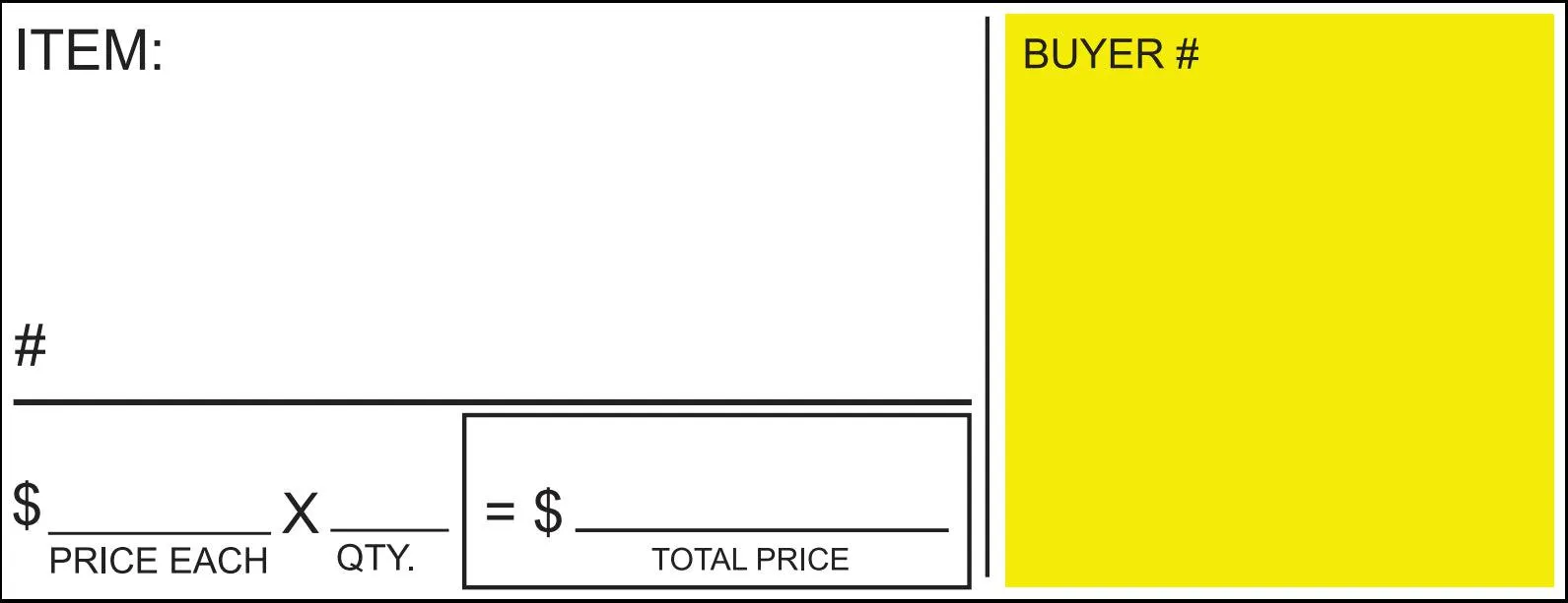 12 Ticket Clerk Sheets - Style D w/ Custom Backside Print (500/Pack)