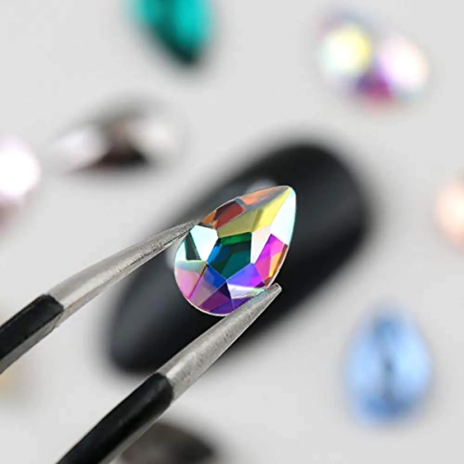 120 Pcs Multi Shapes Glass Crystal AB Rhinestones For Nail Art Craft, Mix 12 Style FlatBack Crystals 3D Decorations Flat Back Stones Gems Set (120 pcs Crystals 1728 pcs rhinestones)