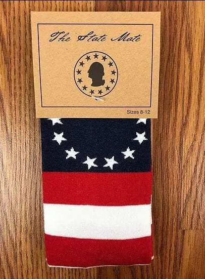 13 Stars "Betsy Ross" American United States Flag Socks