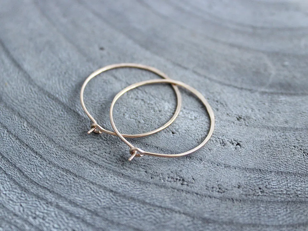 14 kt Gold Filled Hammered Hoop Earrings
