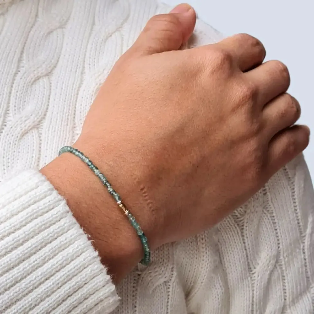 14K Gold Indicolite Blue Tourmaline Bracelet - Luxury