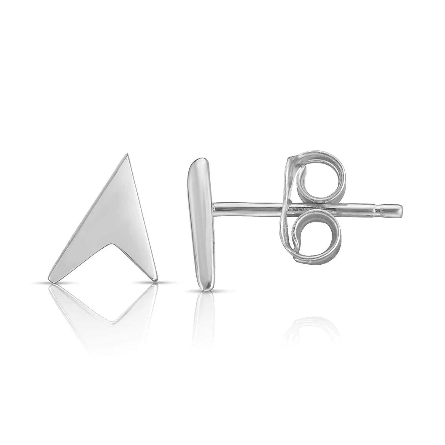 14K Gold Polished Arrow Pointer Stud Earrings, Giorgio Bergamo