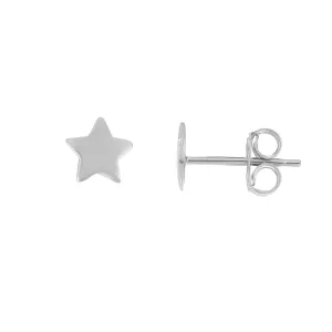 14K Gold Polished Star Stud Earrings