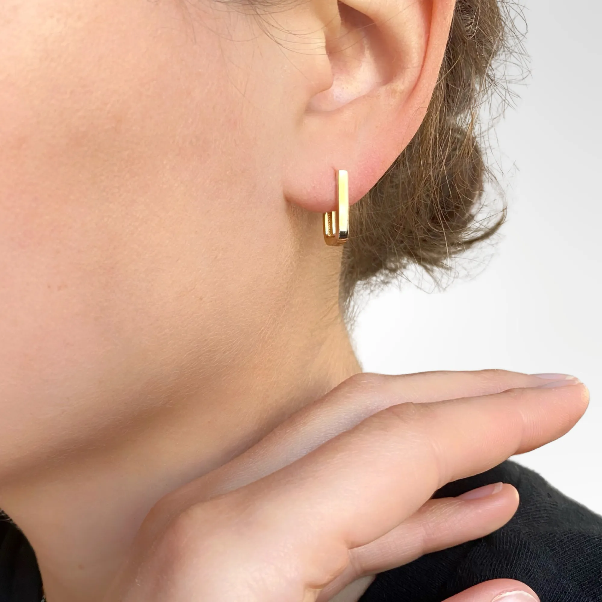 14K Gold U Shaped Huggies