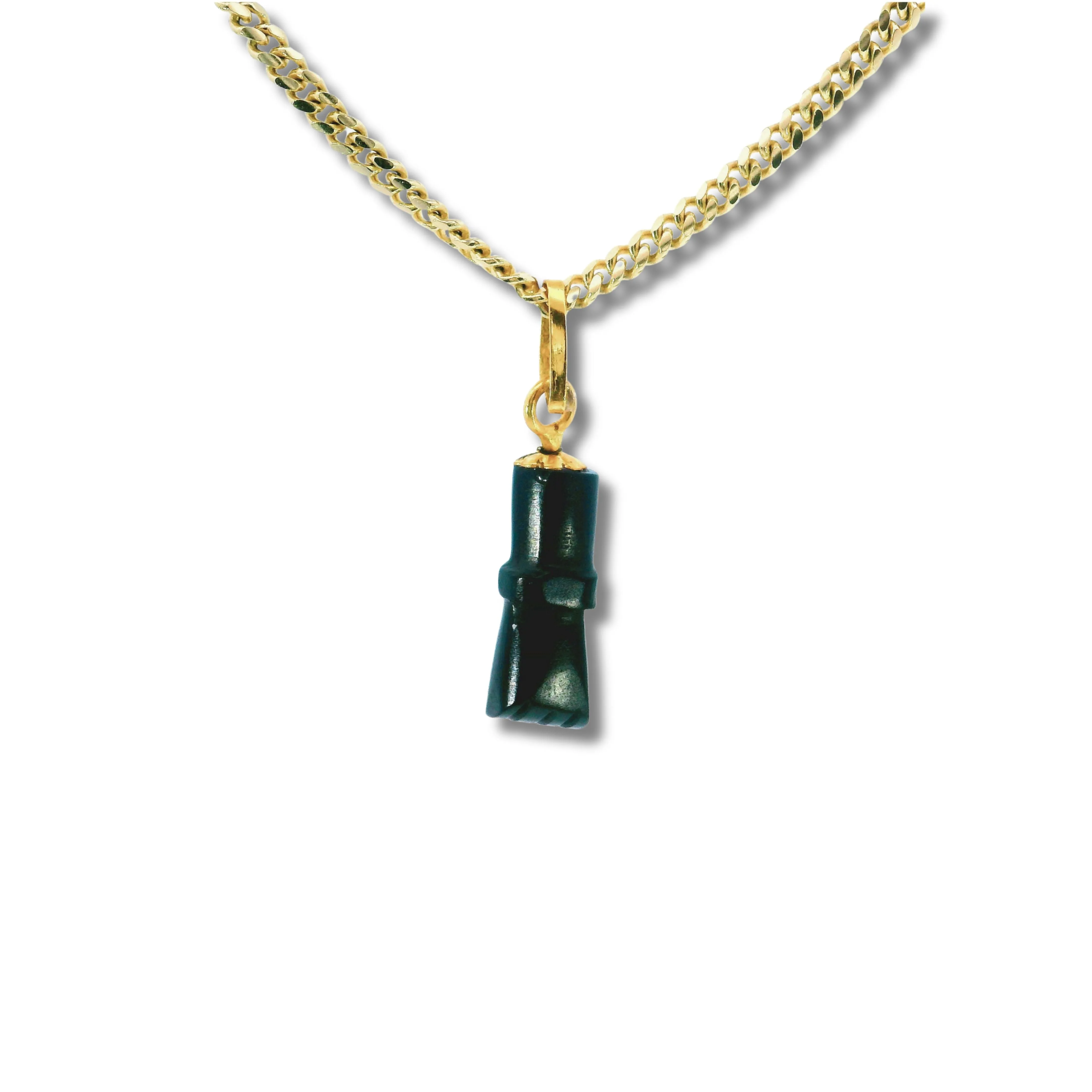 14K Yellow Gold Azabache Small Fist Pendant