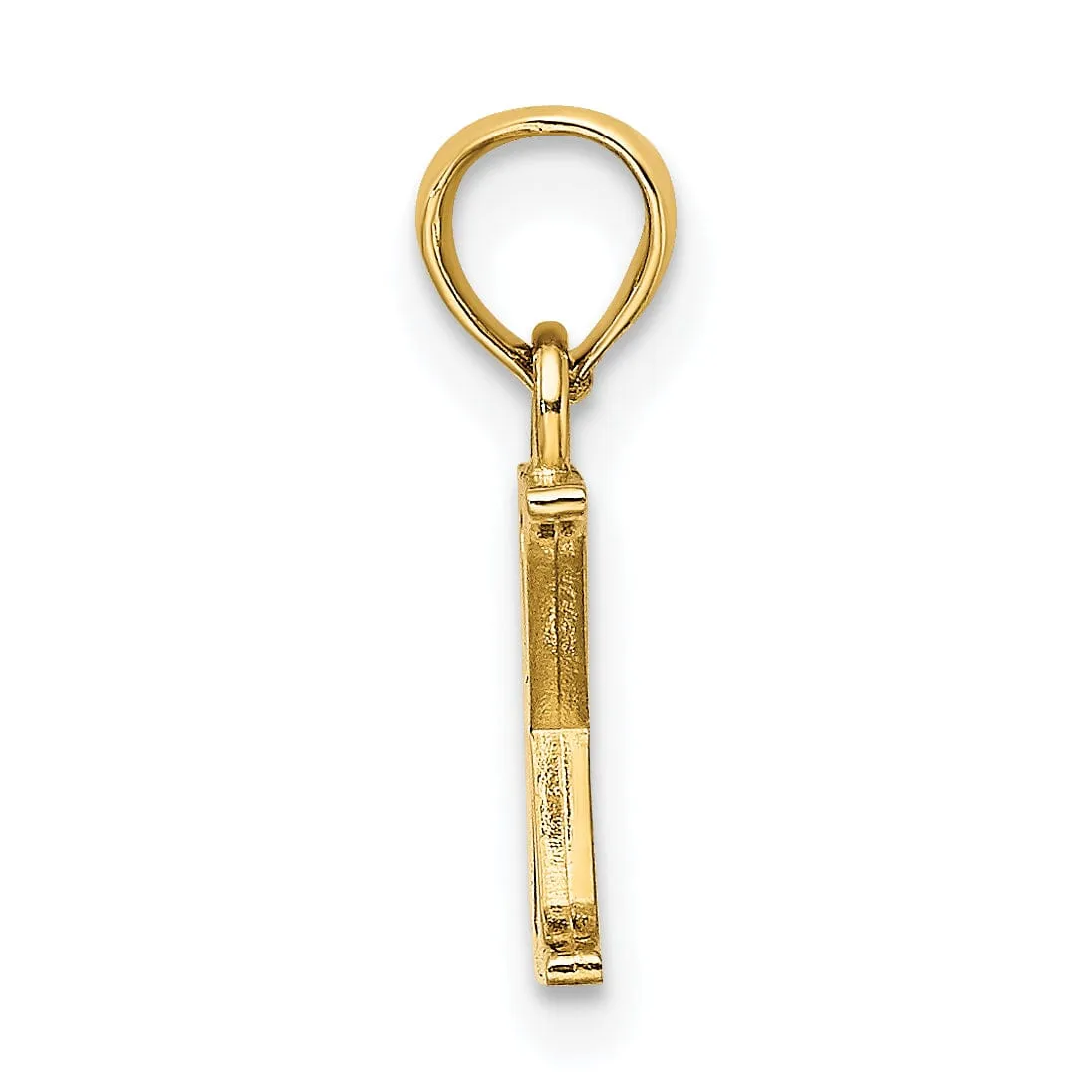 14K Yellow Gold Block Design Small Letter X Initial Charm Pendant