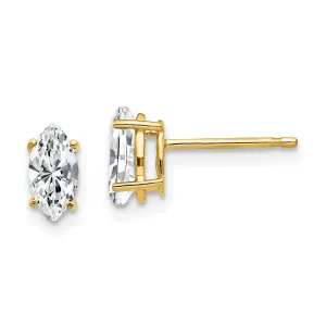 14k Yellow Gold Marquise Cubic Zirconia Earring