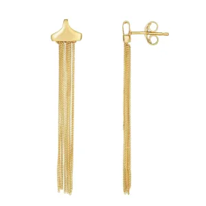 14K Yellow Gold Multi-Strand Curb Link Chandelier Earring