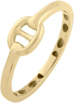 14K Yellow Gold Puff Mariner Polished Link Ring