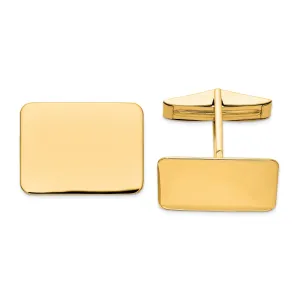14k Yellow Gold Rectangular Design Cuff Links