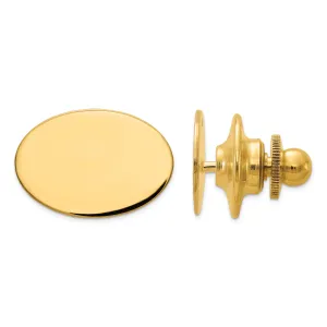 14k Yellow Gold Solid Oval Design Tie Tac