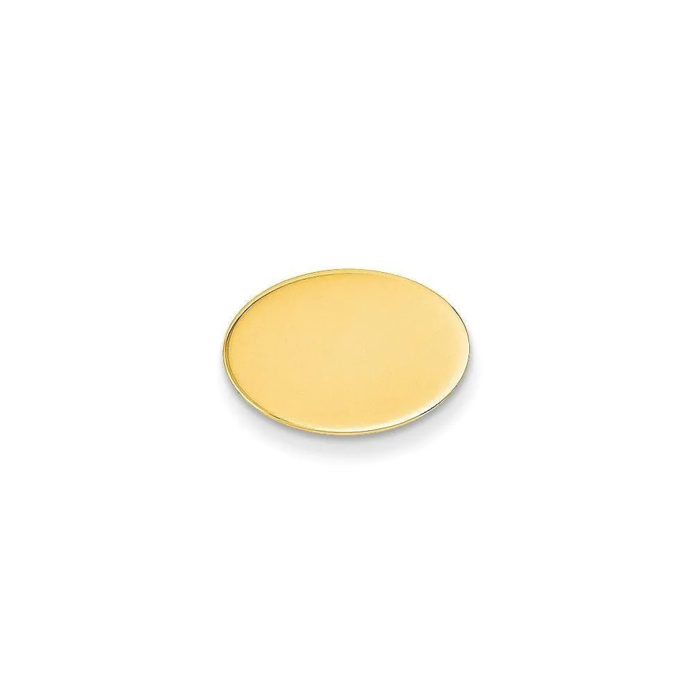 14k Yellow Gold Solid Oval Design Tie Tac