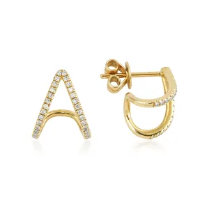 14KT Gold Diamond Huggie Earring
