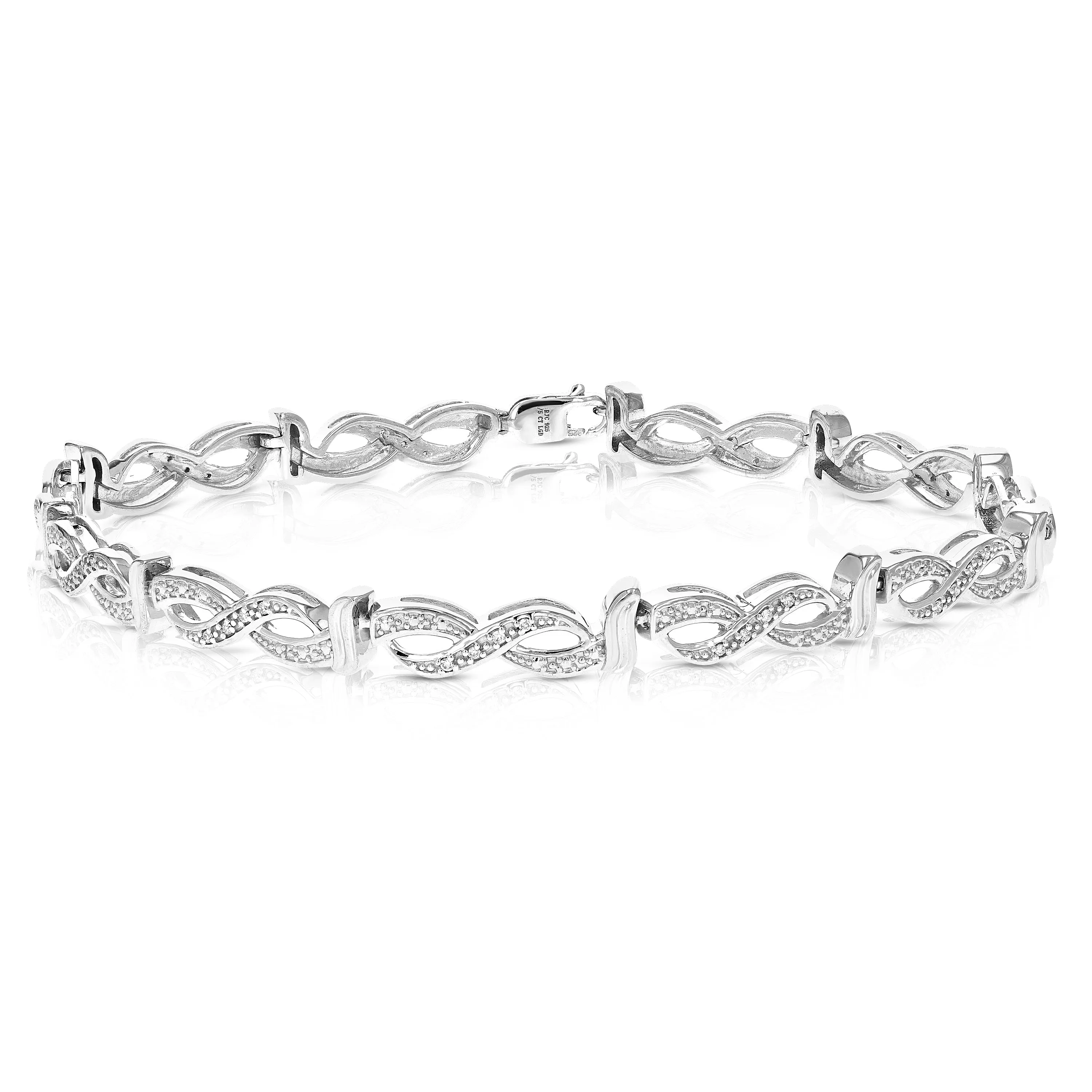 1/5 cttw Lab Grown Diamond Tennis Bracelet in .925 Sterling Silver