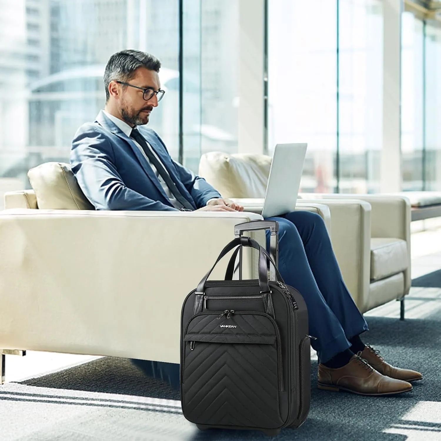 16 inch Multi-functional Lightweight Business Suitcase for Women Men