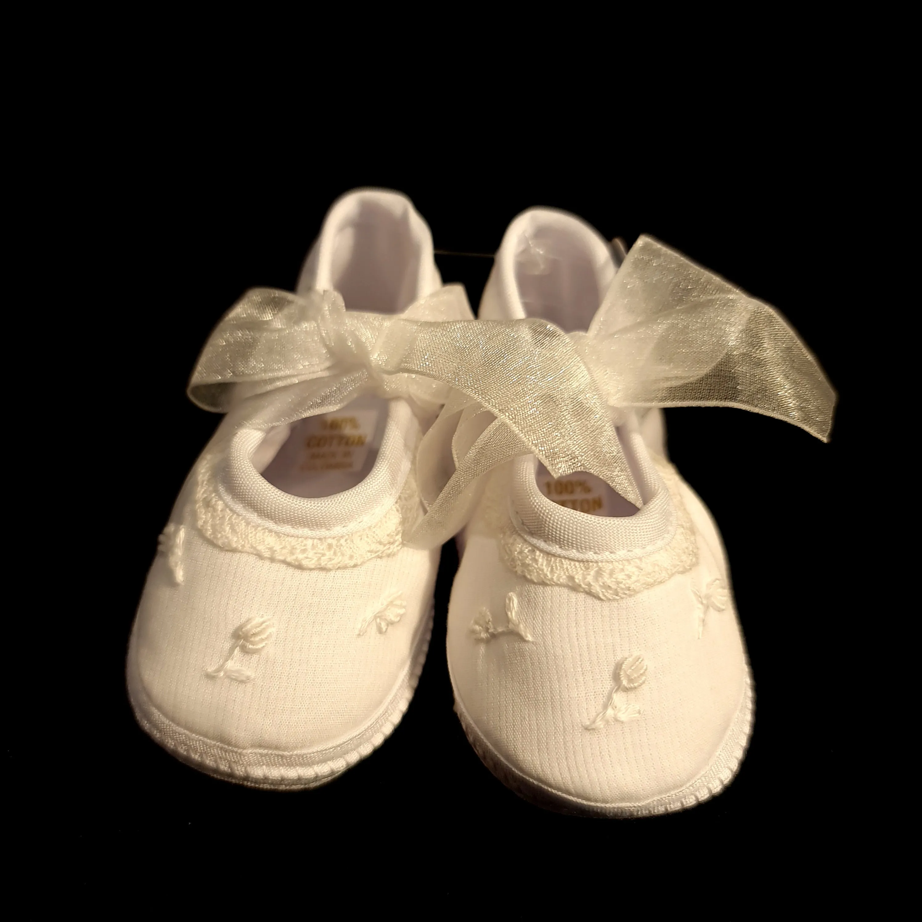 190 Will Beth Occasion pram shoes NB embroidered