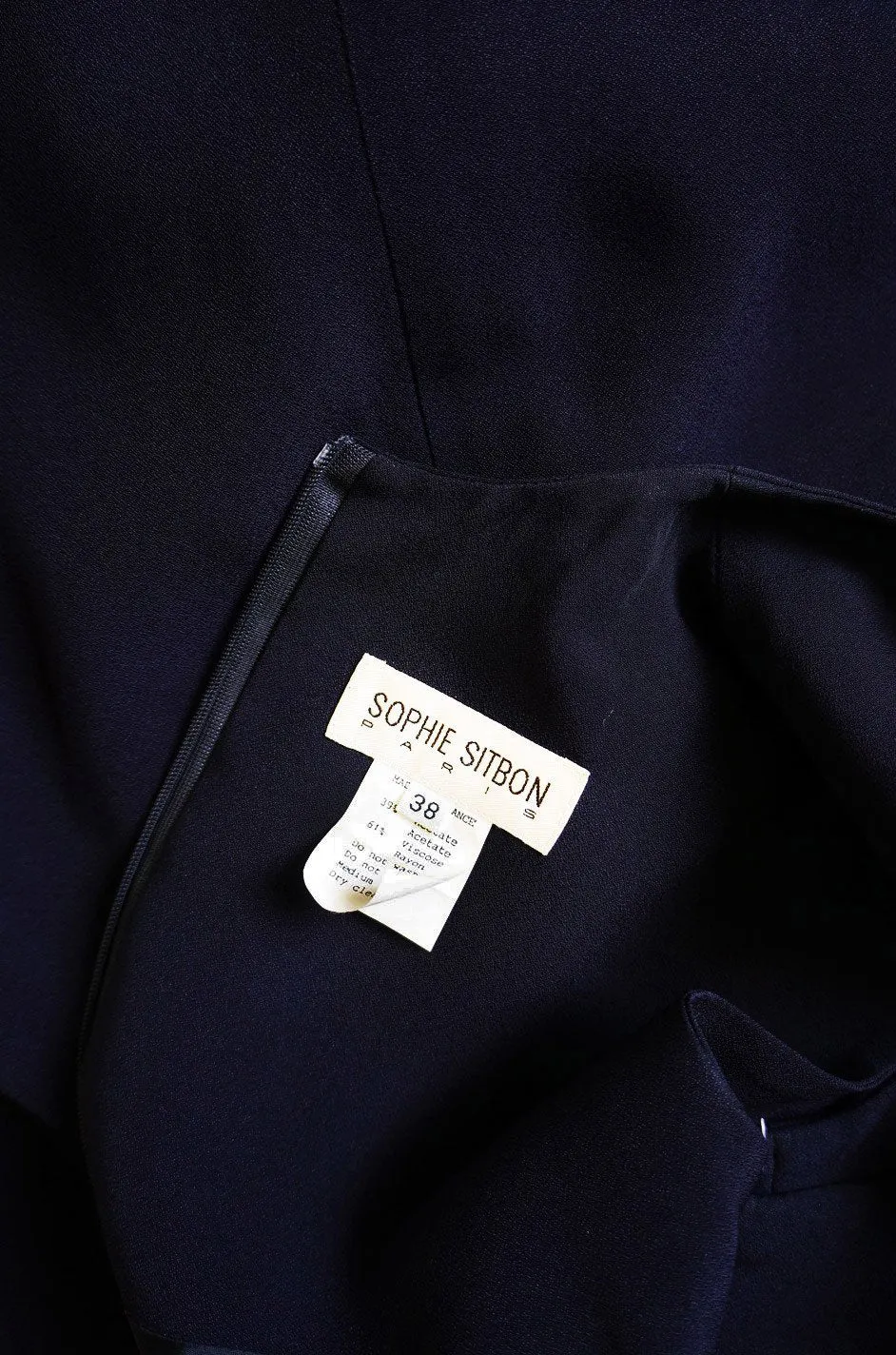 1990s Sophie Sitbon Minimalist Deep Blue Front Cut Out Bralette Dress