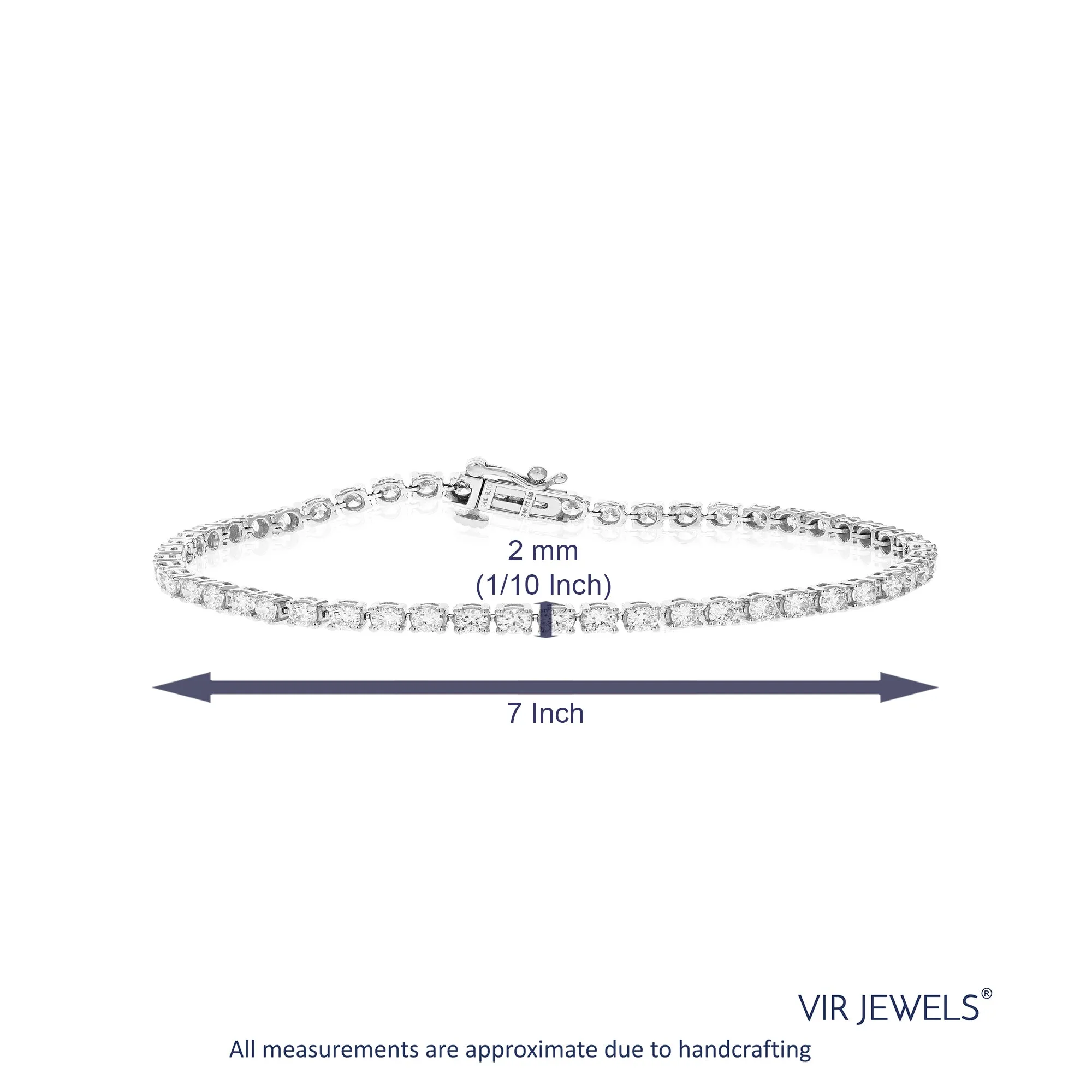 2 cttw Lab Grown Diamond Classic Tennis Bracelets 14K White Gold