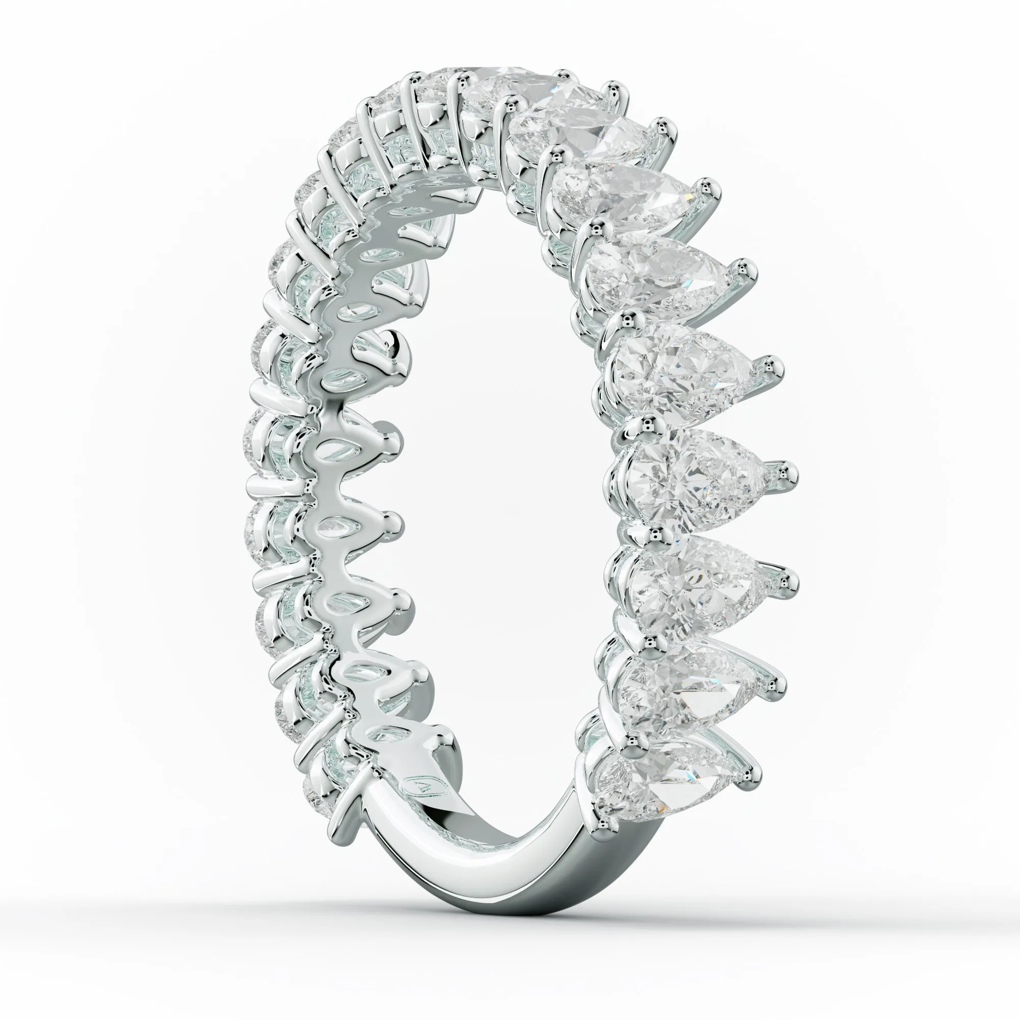 2.0 Carat Pear Shape Diamond Anniversary Band