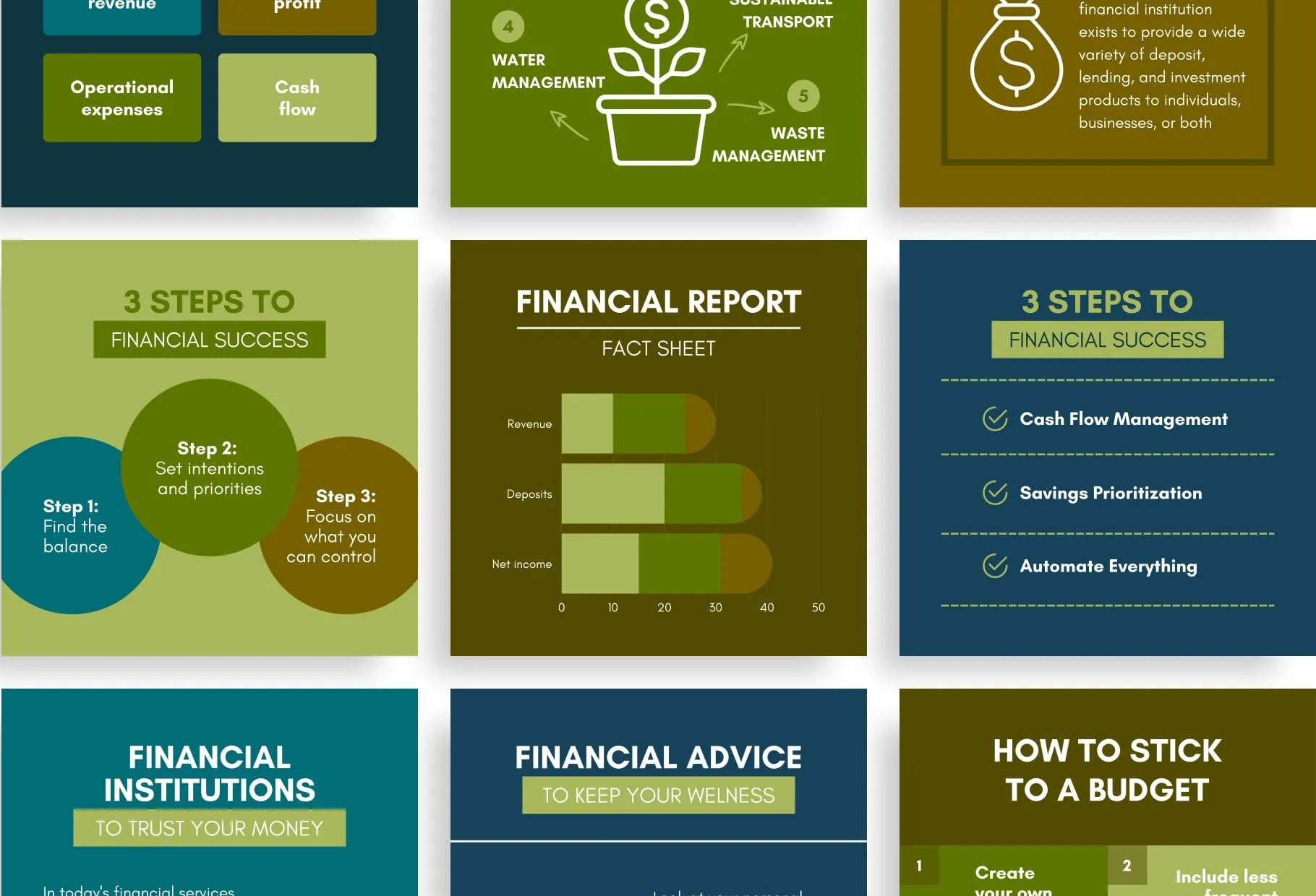 20 Finances Infographics Instagram Posts Fully Editable Canva Templates