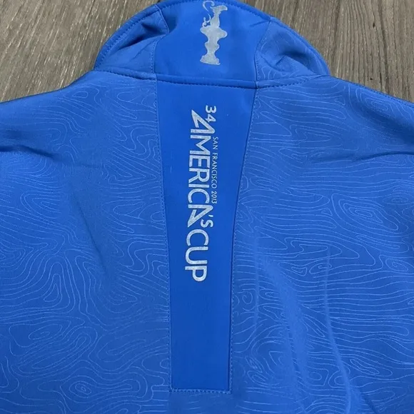 2013 34th Americas Cup Soft Shell Jacket Womens Medium Blue Sailing Fleece Lined