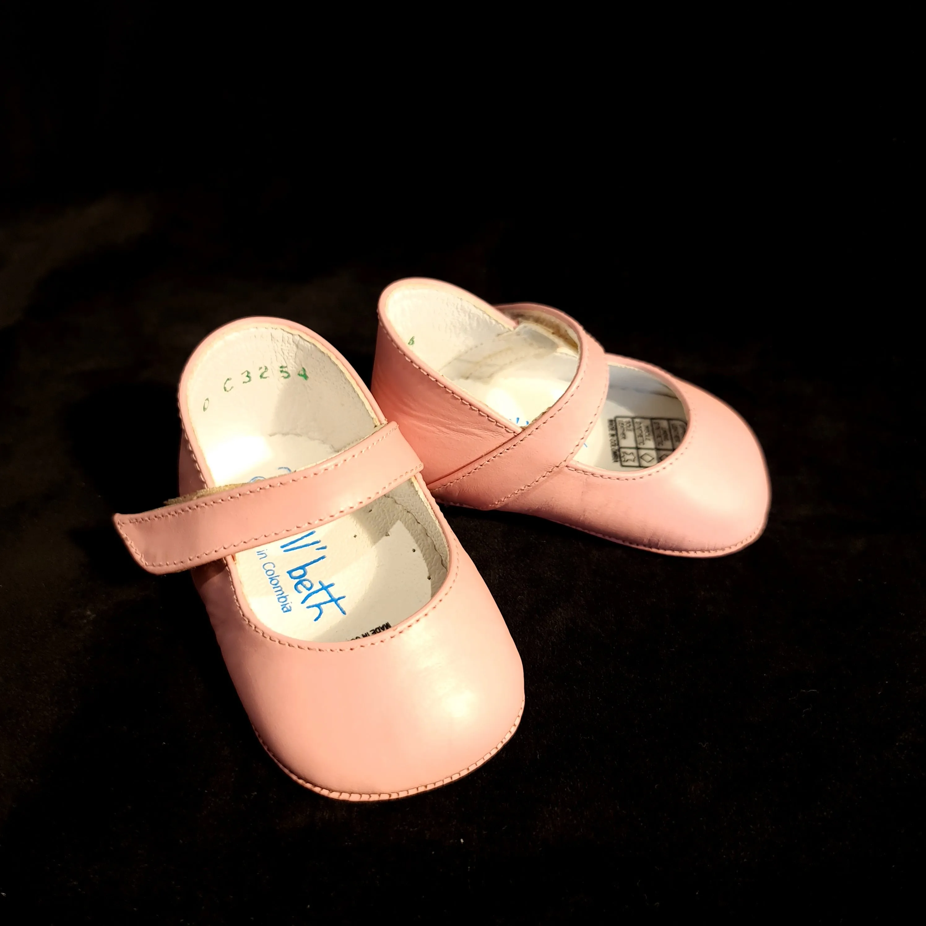 254 Will Beth soft leather pram shoes - velcro mary janes