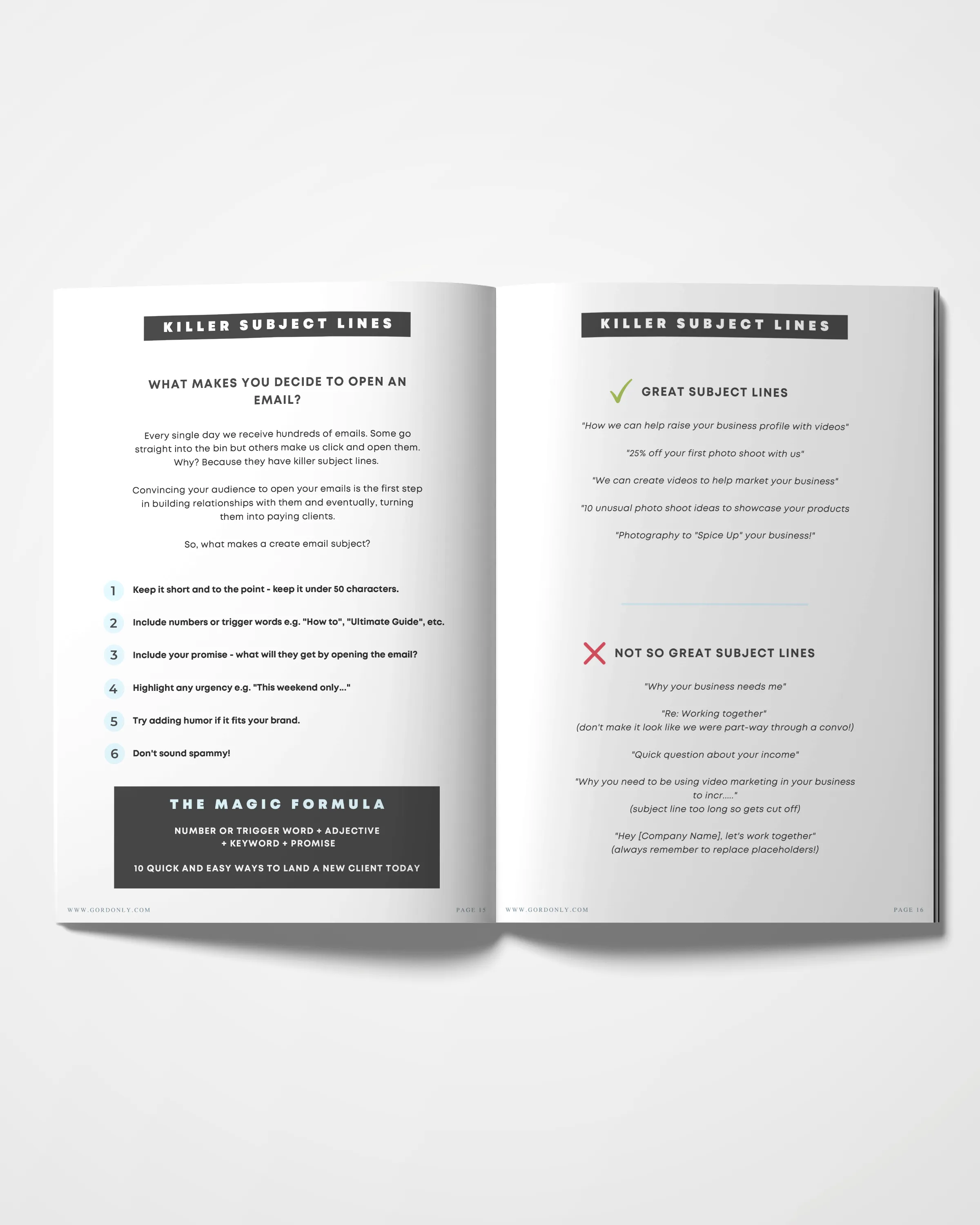 26 Email Responses for Creatives