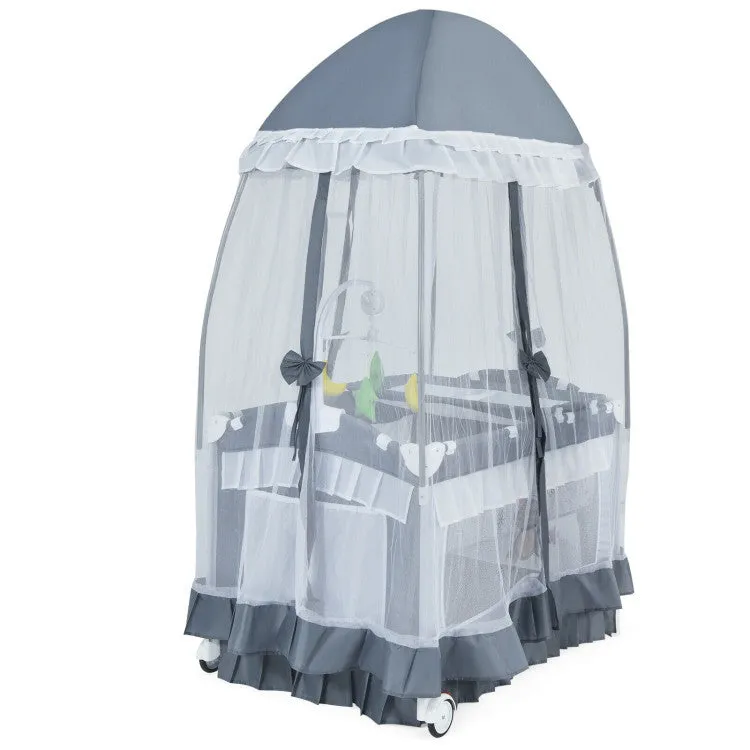 4-in-1 Portable Baby Playard with Carry Bag and Mosquito Net