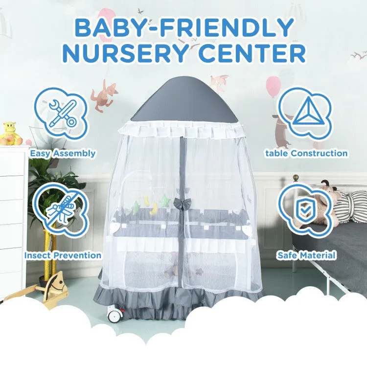 4-in-1 Portable Baby Playard with Carry Bag and Mosquito Net