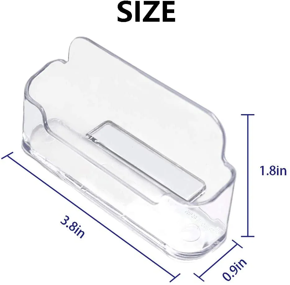 4 Pack Clear Plastic Business Card Holder,Acrylic Business Card Display for Desk Business Card Stand