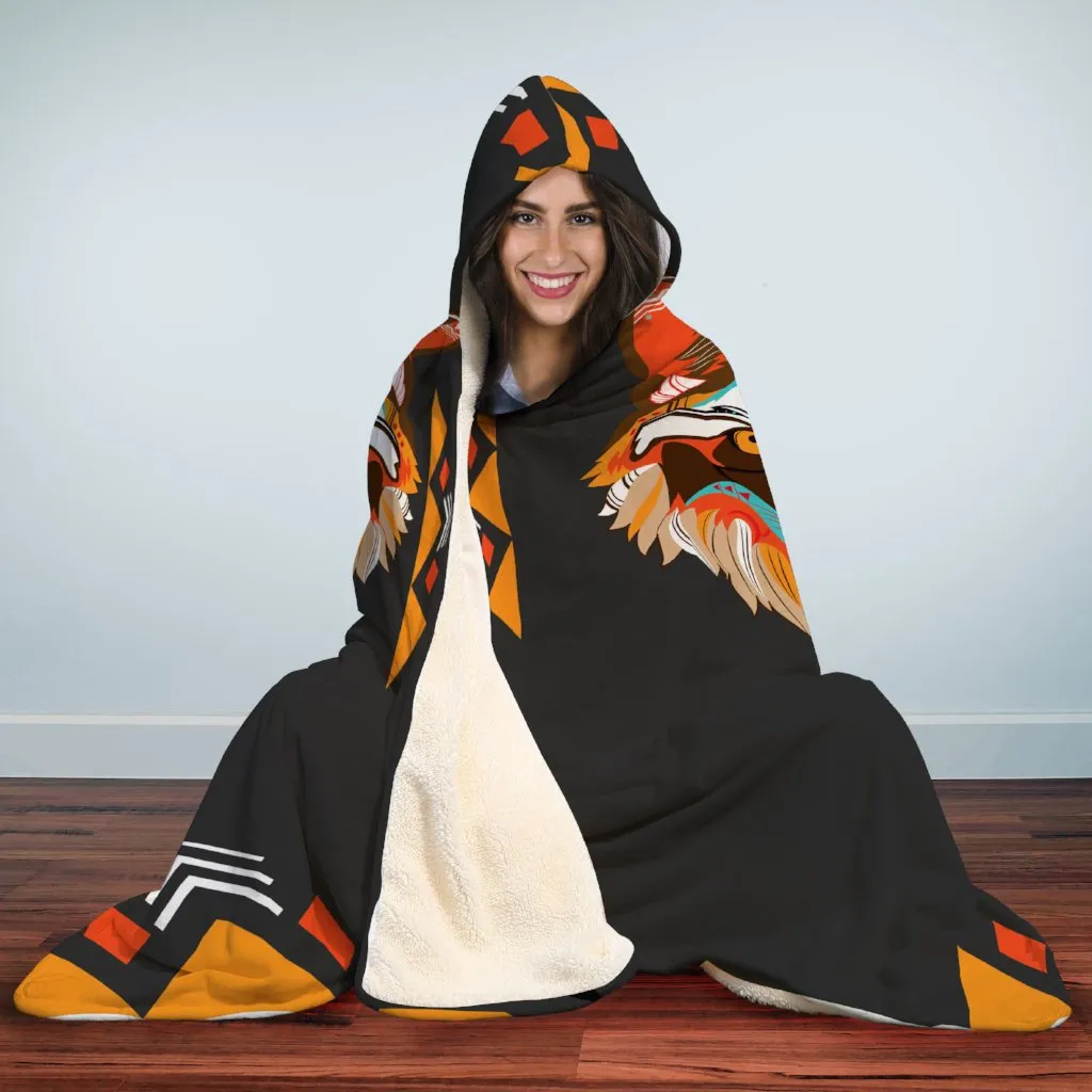 Abstract Wolf Hooded Blanket