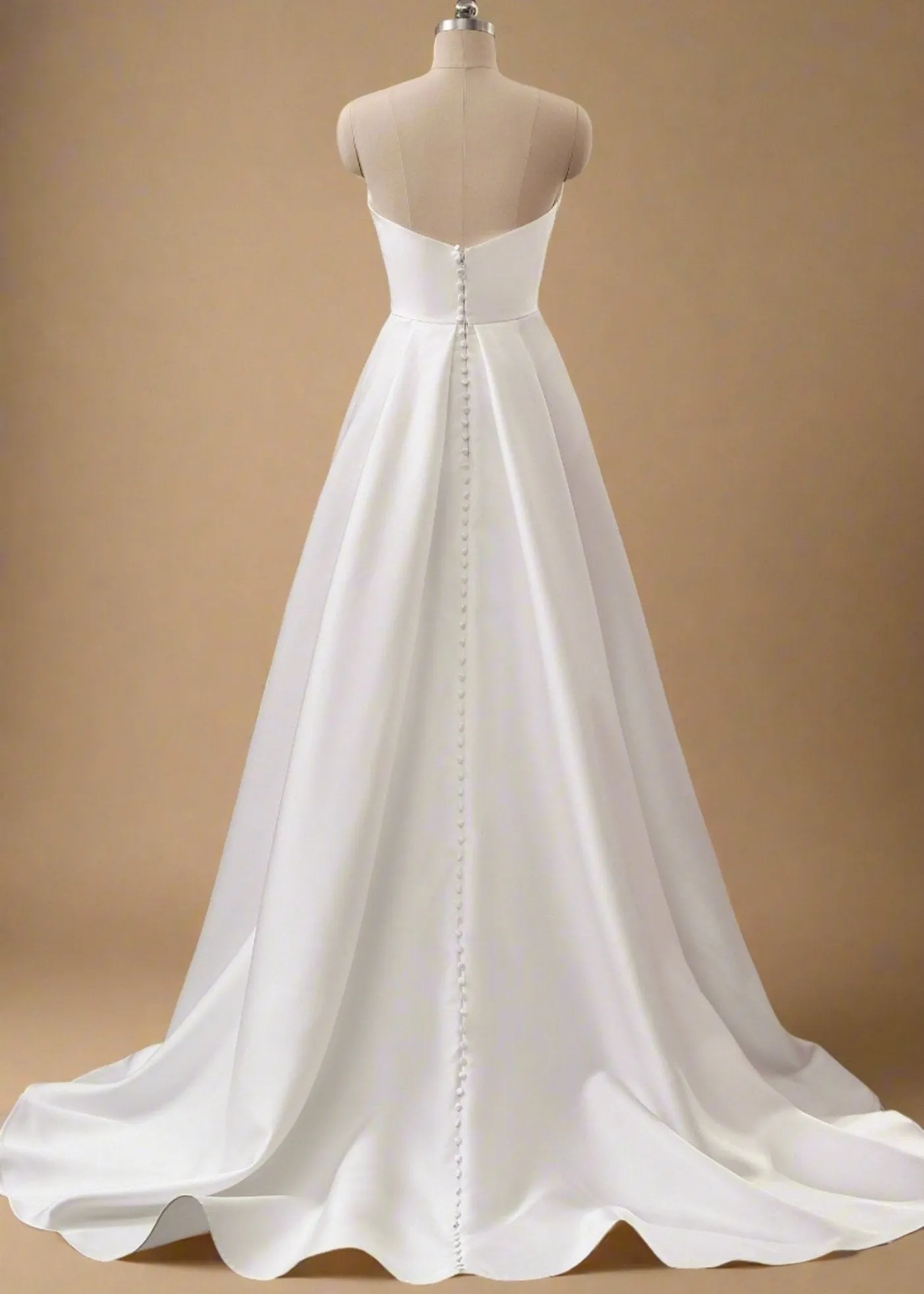 Adelaide Ivory Mikado A-Line wedding gown s16-18 with split