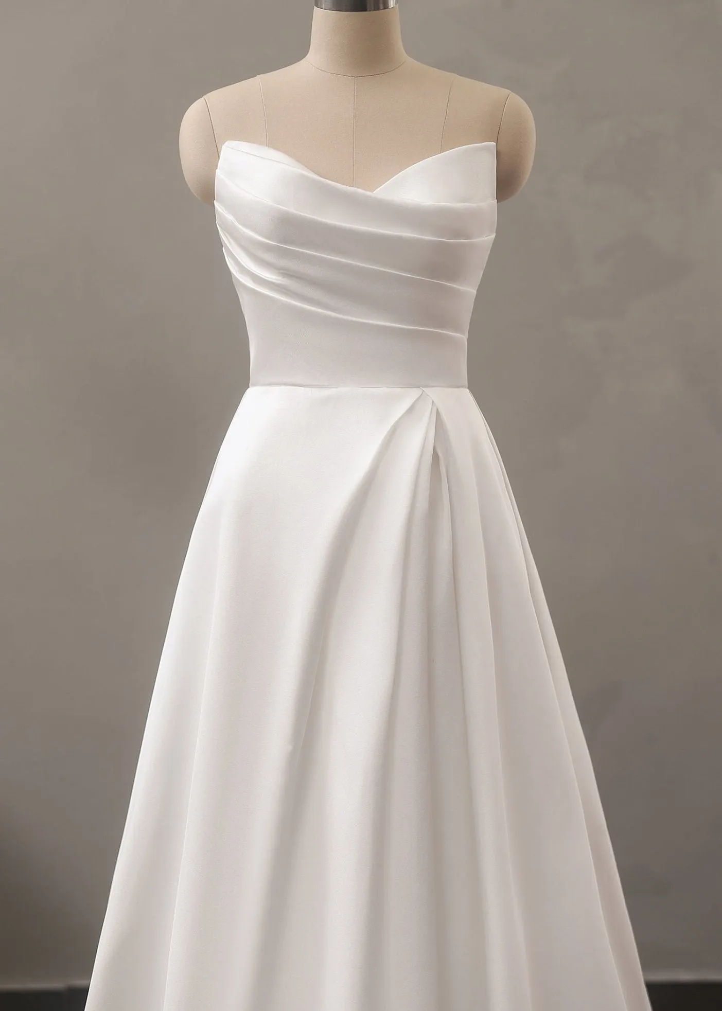 Adelaide Ivory Mikado A-Line wedding gown s16-18 with split