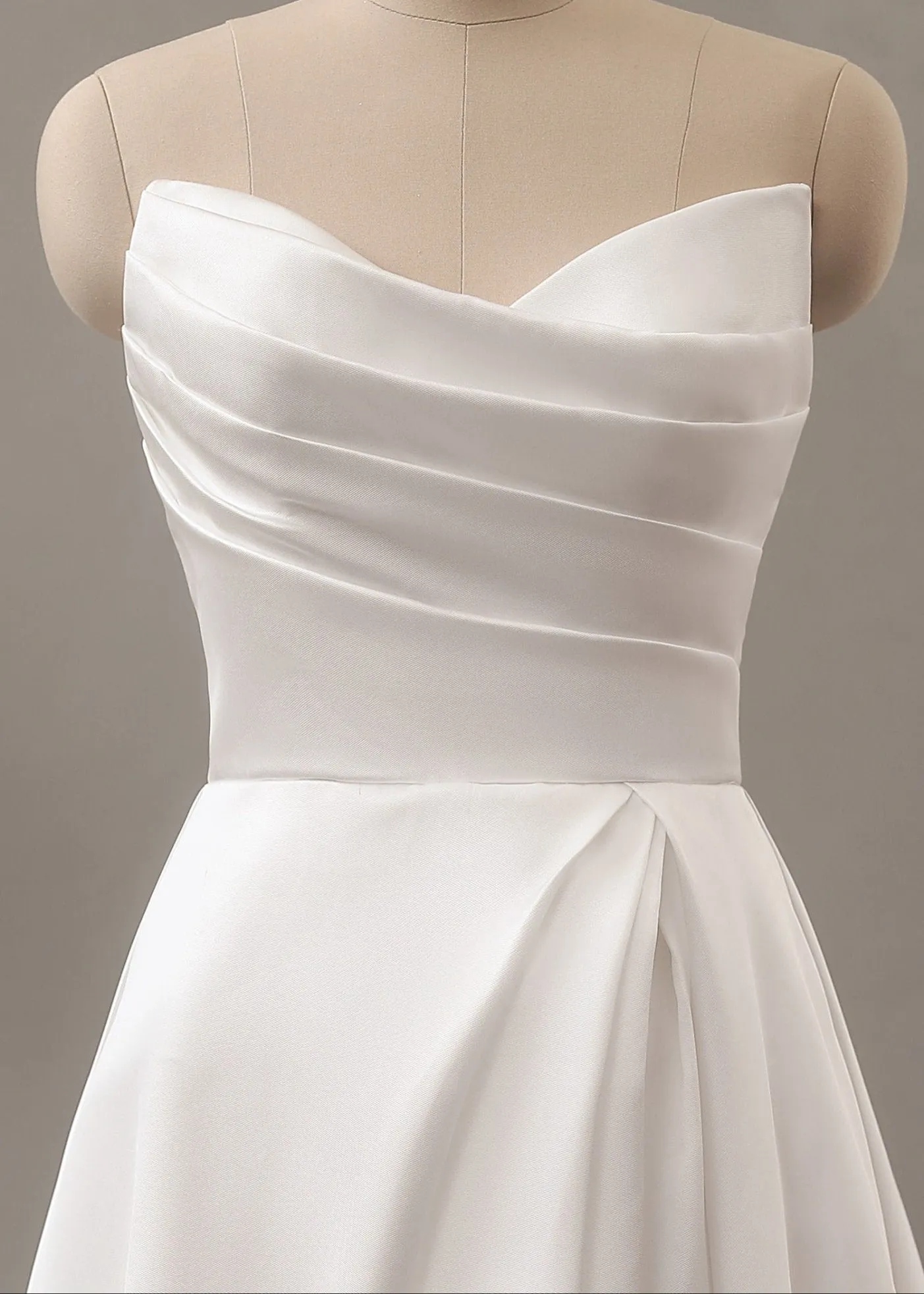 Adelaide Ivory Mikado A-Line wedding gown s16-18 with split