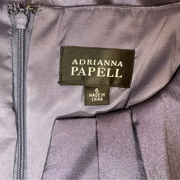 Adrianna Papell After Five Satin Periwinkle Purple Blue Cocktail Pencil Dress