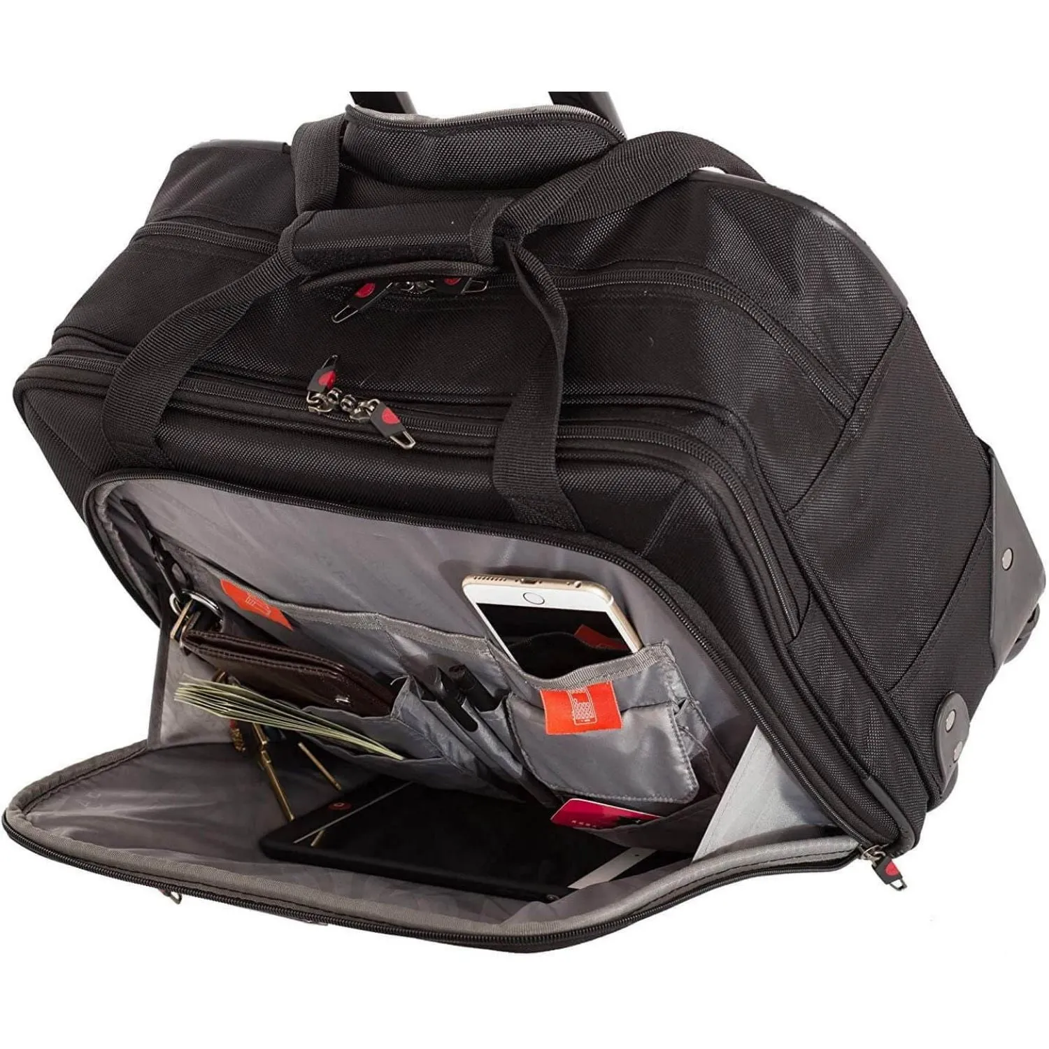 Aerolite 17'' Executive Mobile Business Cabin Hand with Luggage Rolling Laptop Bag, Approved for Ryanair, British Airways, Easyjet, Jet2 & Many More