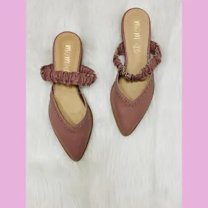 Alicia pink ruffle mule