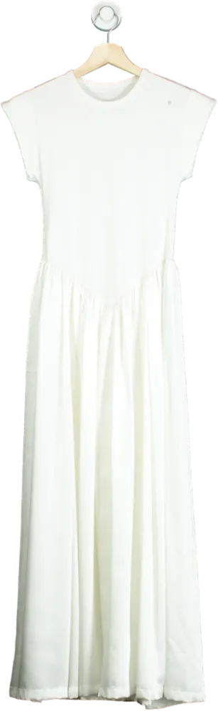 Ancosti White Cap Sleeve Maxi Dress UK M