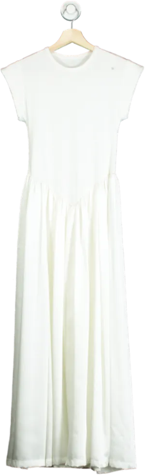 Ancosti White Cap Sleeve Maxi Dress UK M