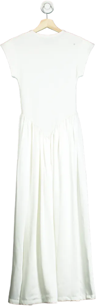 Ancosti White Cap Sleeve Maxi Dress UK M
