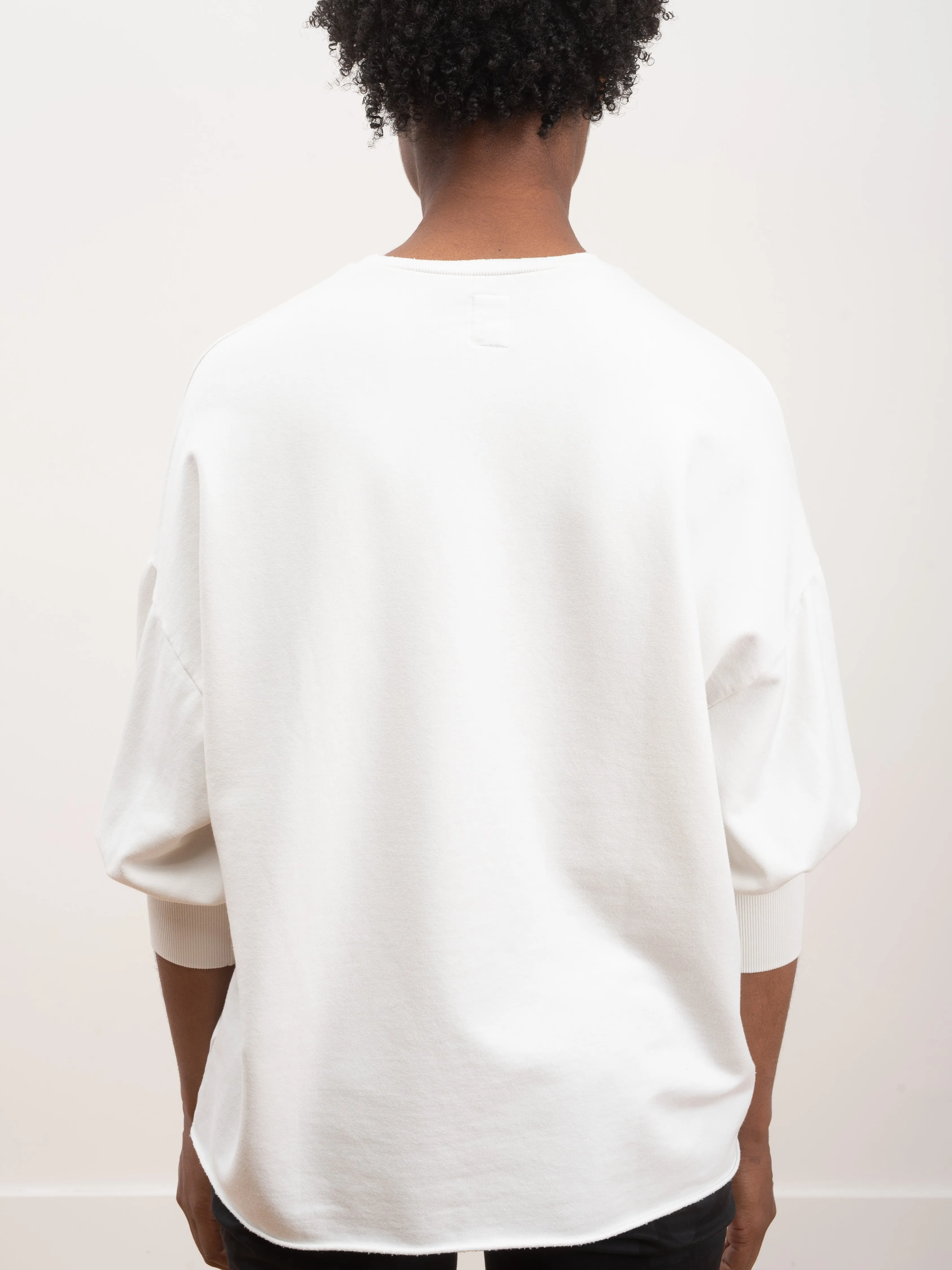 angela blouson sleeve crew - soft white