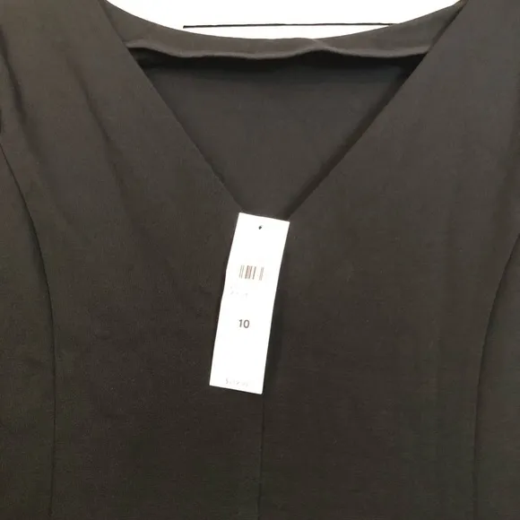 Ann Taylor V-back Black Sheath Dress women’s size 10 NWT