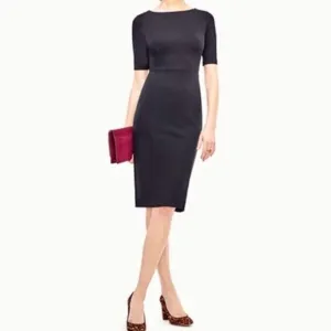 Ann Taylor V-back Black Sheath Dress women’s size 10 NWT