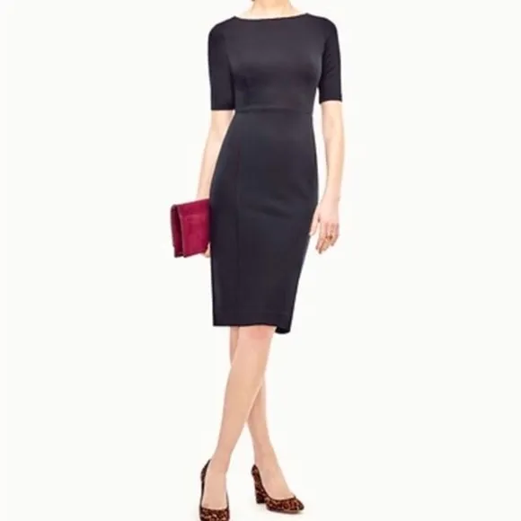 Ann Taylor V-back Black Sheath Dress women’s size 10 NWT