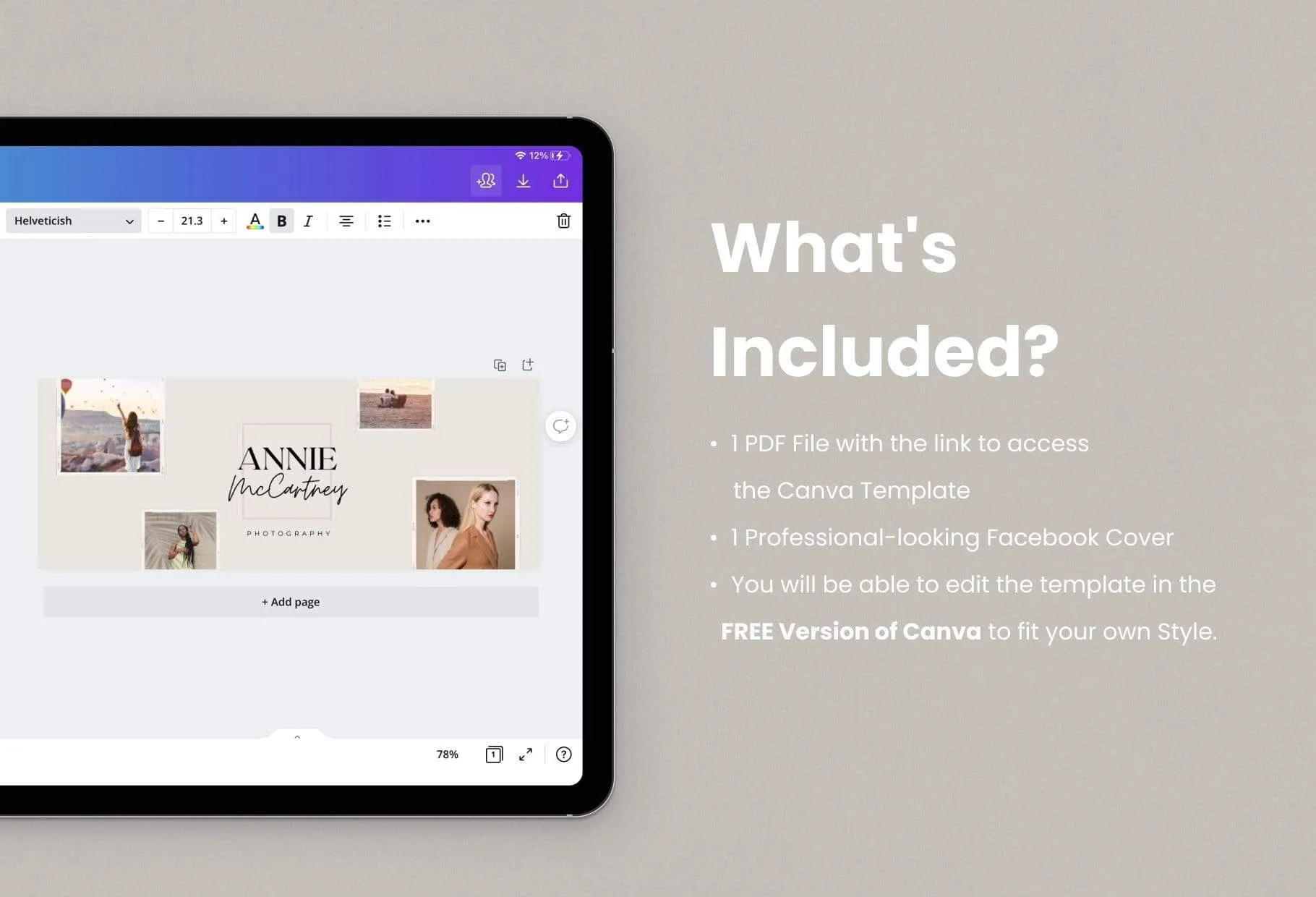 Annie Facebook Cover Canva Template