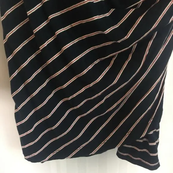 Anthropologie Sundry Fabian Striped Faux Wrap Jersey Mini Dress Blue Small Party